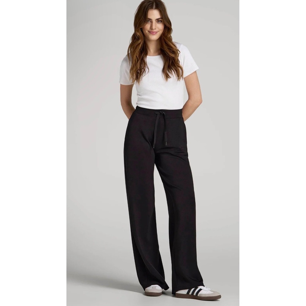 American Tall Pull On Wide Leg Black Casual Pants Small Tall